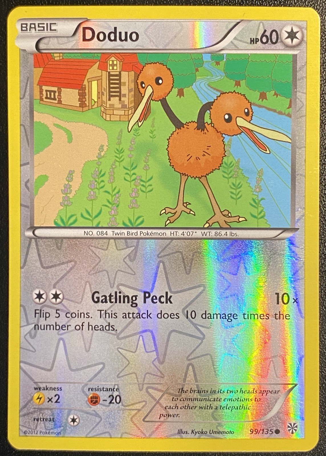 Doduo Reverse Holo Common 99/135 Pokémon TCG B&W Plasma Storm Free Ship