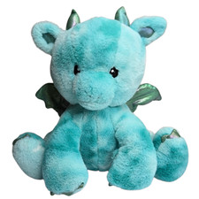 FAO Schwarz Glow Brights Dragon 12" Blue Plush Light Up Sound Effects Tested