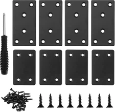 Flat Mending Plates, 8 Pcs Black Metal Flat Straight Mending Plates, Joining Fix