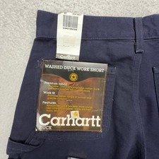Carhartt B25 MDT Washed Duck Work Shorts Midnight Blue Mens 28 NWT NOS