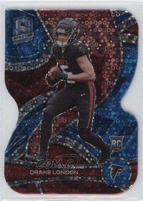 2022 Spectra Rookies Neon Blue Prizm Die-Cut /50 Drake London #146 Rookie RC 2s2