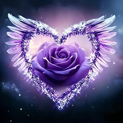 Diamond Art Kits for Beginners,Dream Heart Flower Diamond Painting Kits for Adul