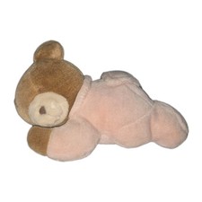 Eden Windup Musical Sleeping Brown Bear Pink Sleeper 10in Soft Plush Works