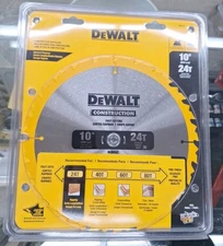 NEW DeWALT 10" Table Saw Blade 5/8-Inch Arbor 24-Tooth DW3112 ~ Yellow Edge 