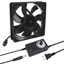 120mm x 25mm 110V 220V AC Powered Cooling Fan with Speed Controller 3V to 12V, 1