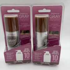 2 PACK EverPro Gray Away Temporary Root Concealer Spray LIGHT BROWN