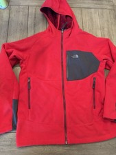 THE NORTH FACE Boys Jacket Chimborazo XL Thick Hooded Fleece Fur Lined RED