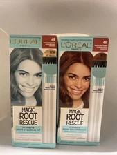 (2)L’OREAL Magic Root Rescue 10 Minute Root Color Kit 4R Dark Auburn Red Shades