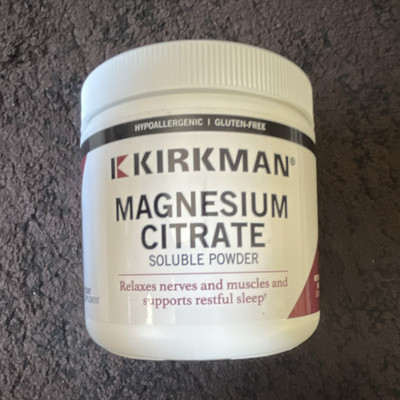 Kirkman Magnesium Citrate Soluble Powder 8 oz Hypoallergenic Gluten-Free 200mg