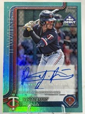 2025 Topps Pro Debut /75 Dameury Pena Aqua Foil Auto Twins #PD-102
