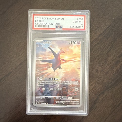 Pokemon PSA 10 2024 English SV08 Surging Sparks Latios 203/191 Illus Rare Holo