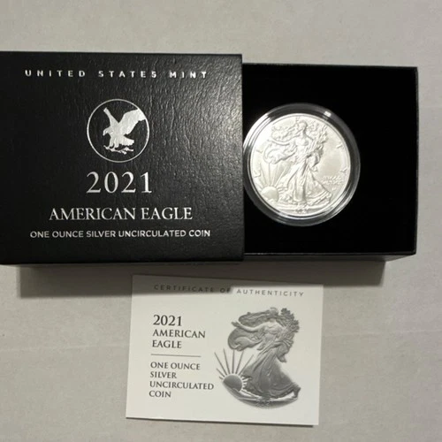 2021 $1 Silver Eagle U.S. Mint Uncirculated American Eagle Coin 1oz .999