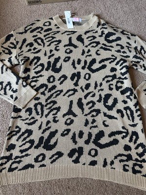 CDM Collection Women s Cheetah Print Sweater - Size Large