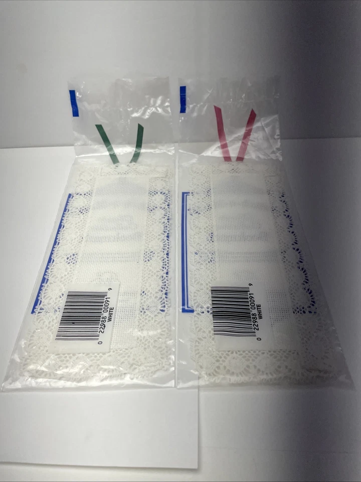 2 Stitch N Mark Bookmark Jeanette Crews White Aida Lace White/ Pink Green Ribbon - Image 2 of 2