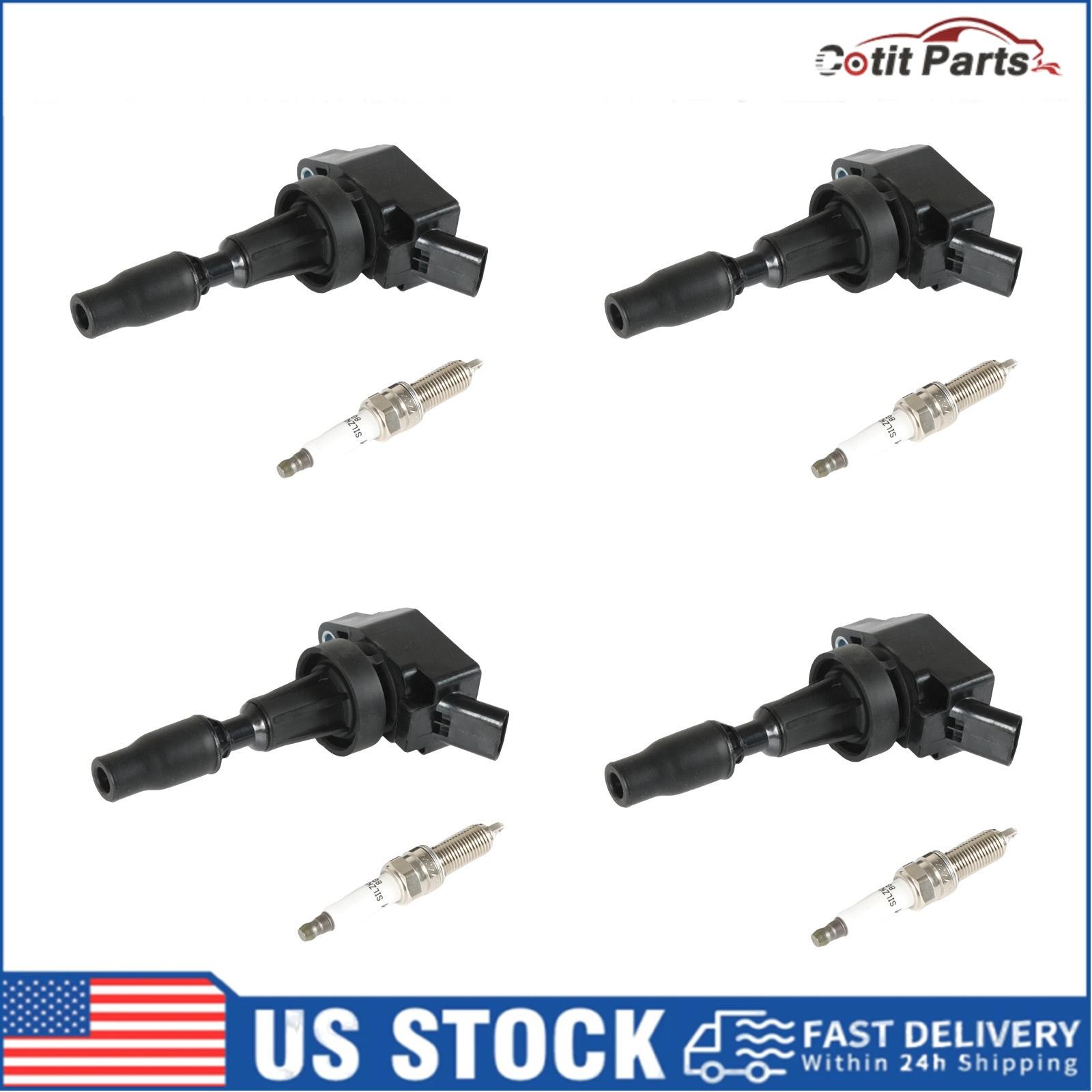 4x Ignition Coil & 4x Iridium Spark Plug Kit For Hyundai Elantra Kona Kia Optima
