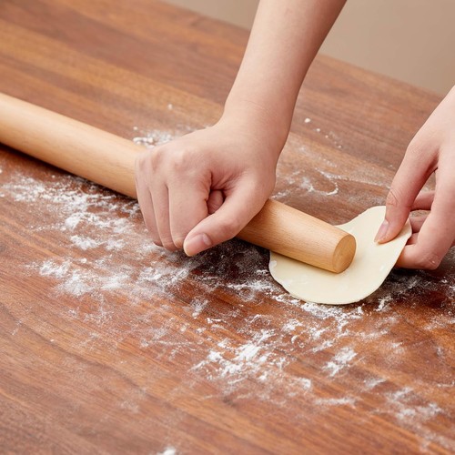 Fulimax 16" French Rolling Pin Beech Wood - Classic Pastry Dough Roller - Afbeelding 4 van 12