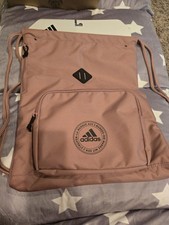 Adidas drawstring bag sackpack with 2 zipper pockets casual gym New Pink