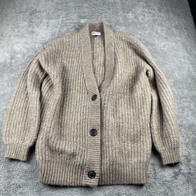 Universal Thread  Button Up Oversized V Neck Cardigan Womens XS Tan