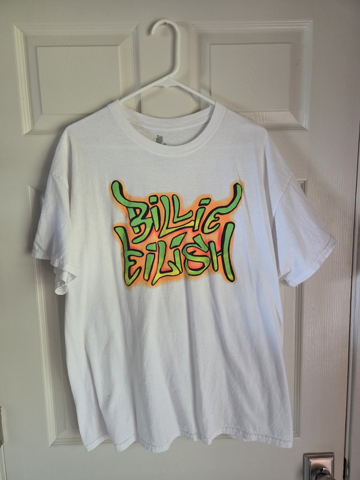 Billie Eilish Maglietta Ufficiale Graffiti Bianca Bianco L