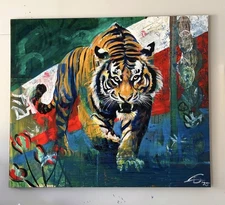 “Jungle King”, Original Artwork, 60” X 48” Acrylic Art Painting On Canvas