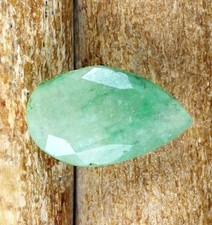 Best Deal 3.80 Ct Natural Pear Colombian Green Emerald Gemstone Certified T14178