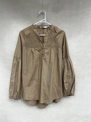   ZJOOSH beige Puff Sleeve shirt Tee Top Blouse L 14 XL 16 XXL 18