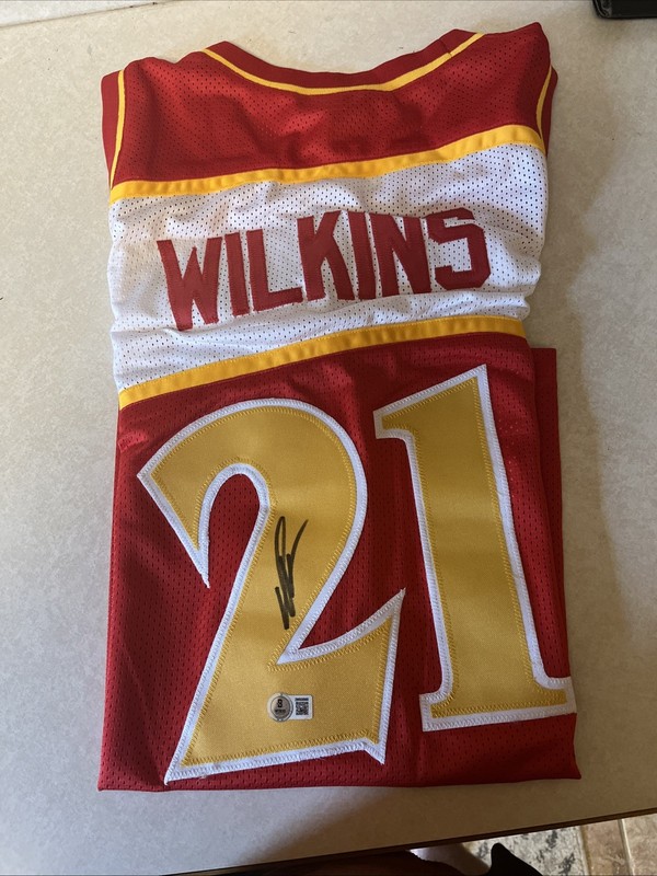 Autographed/Signed Dominique Wilkins Atlanta Red Basketball Jersey Beckett COA