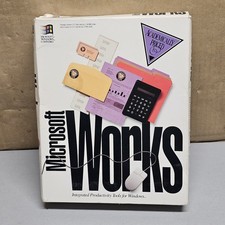 Microsoft Works Integrated Productivity Software Big Box Windows Vintage
