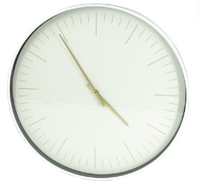 XL Wanduhr Uhr Bahnhofsuhr White 50 x 50 cm