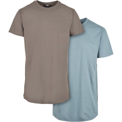 Urban Classics Herren T-Shirt 2-Pack, Shaped Long Tee – Aus Baumwolle, Längerer Schnitt, Größen XS–5XL