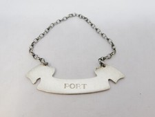 Sterling Silver Ribbon Form Port Decanter Label Vintage 1973 London