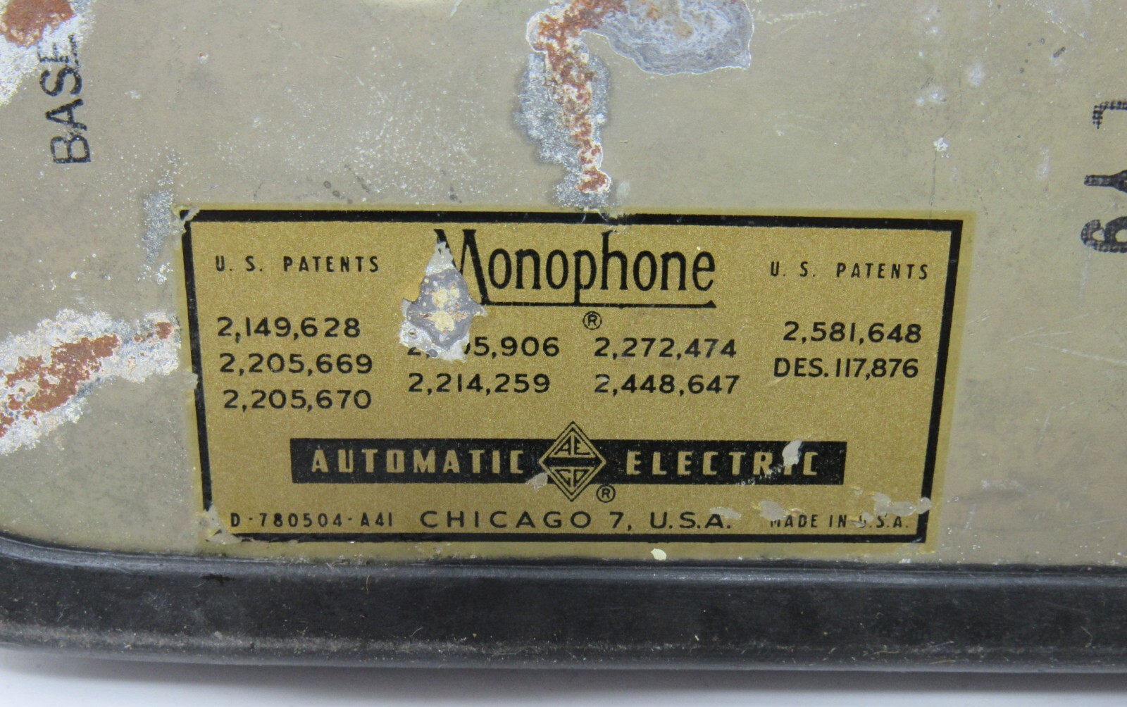 Vintage Strowger Pax Monophone Automatic Electric Bakelite Rotatory Telephone