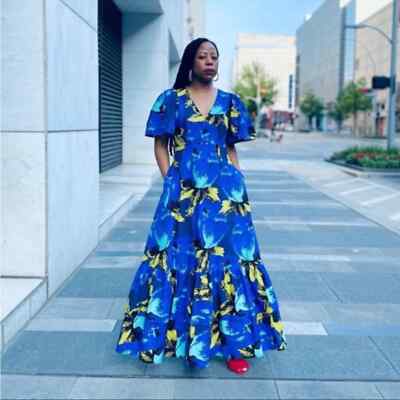 Christopher John Rogers Target Floral Tiered Puff Sleeve Dress | eBay