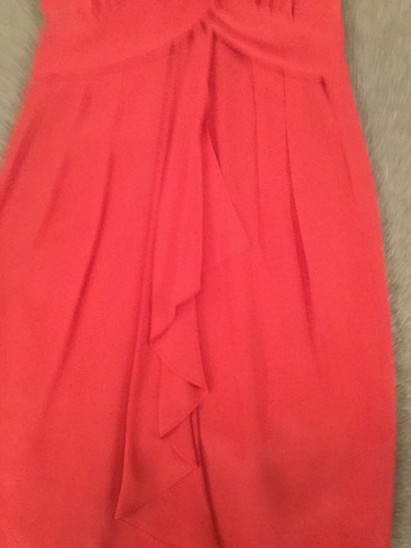 Banana Republic dress Salmon pink orange SILK shimmery - hardly worn size 10 - Picture 3 of 10