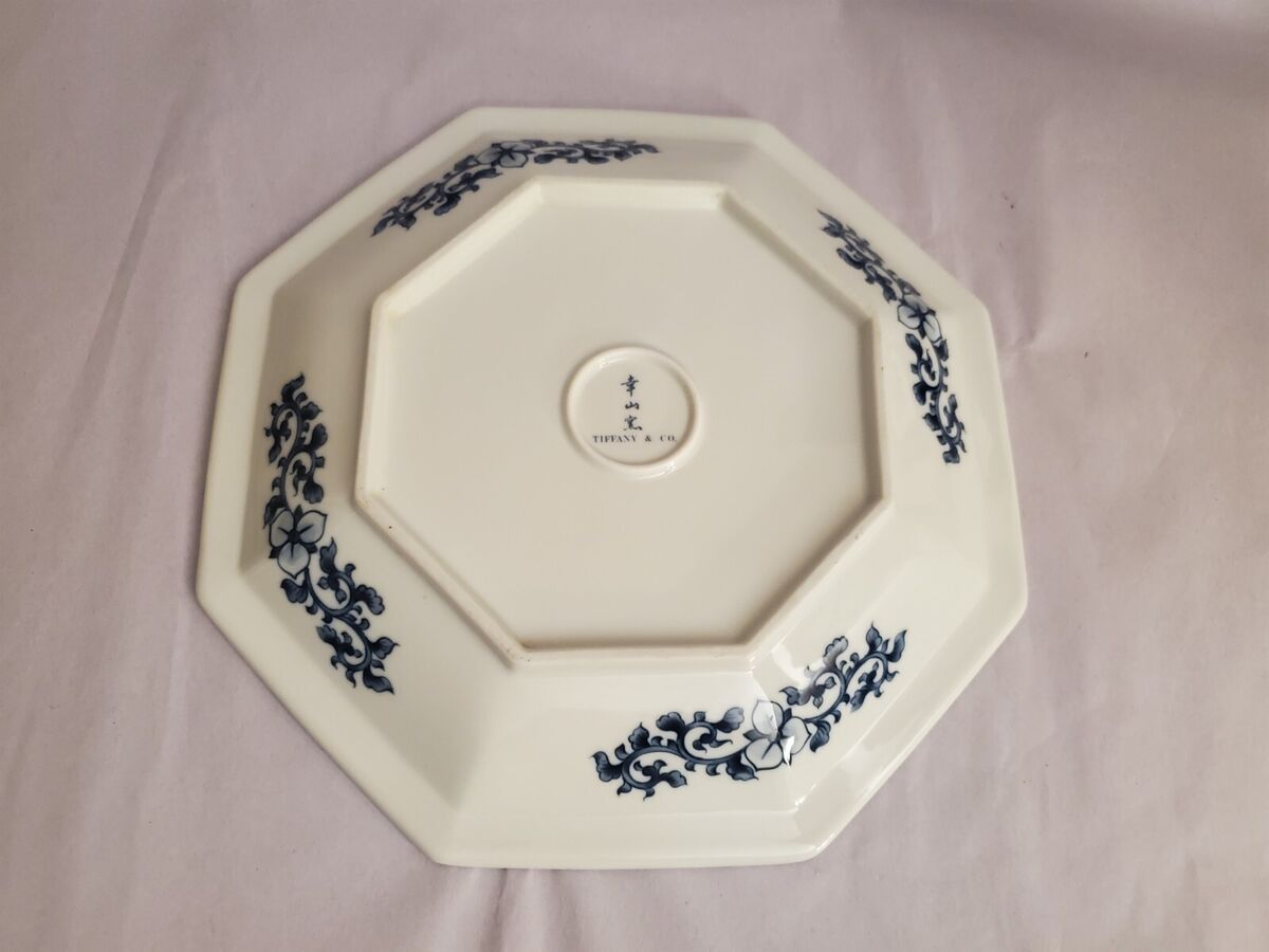 Tiffany And Co. Chinese Print Blue And White Bird/Floral 8 Tiffany And Co. Chinese Print Blue And White Bird/Floral 8