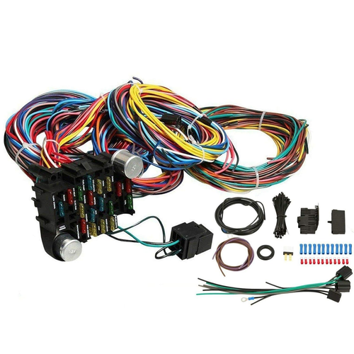 Universal Extra Long Wires 21 Circuit Wiring Harness Hotrod Kit GM Chevy Univers
