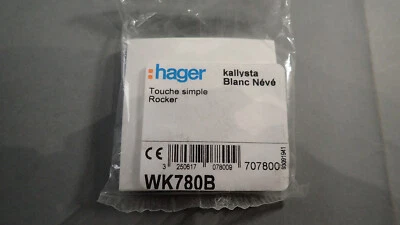 Hager WK780B KALLYSTA - Doigt Enjoliveur Interrupteur Poussoir Touche BLANC