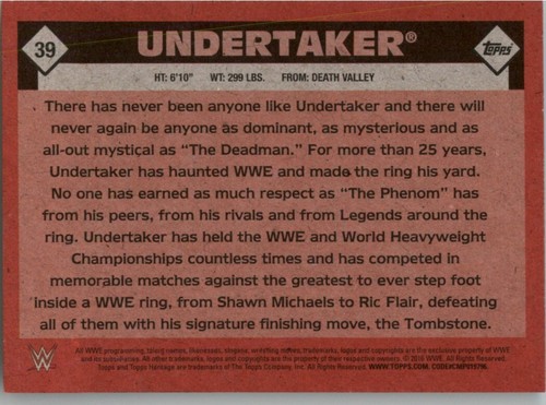 Tarjetas de lucha libre Topps Heritage WWE 2016 - tú eliges completa tu conjunto - Imagen 19 de 53