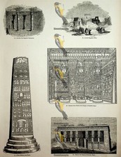 Ancient Egyptian Images x5, Book Illustration (Print), 1850