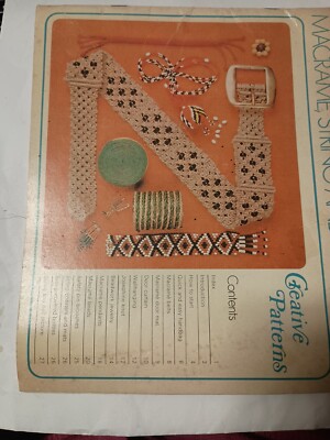 Vintage 1975 Craft Book: Creative Patterns: Macrame, String and Beads E14