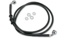 NEW DRAG SPECIALTIES 1741-2597 Extended Black Vinyl Brake Line Kit +10" - FRONT