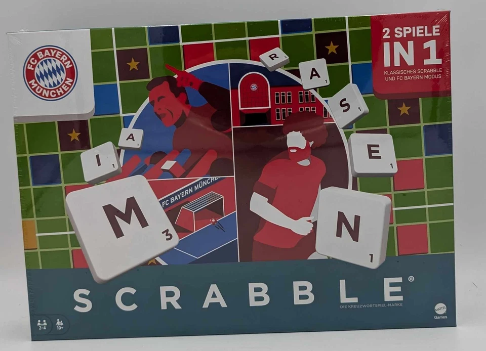 Mattel  Scrabble FC Bayern München Wortspiel Wörterspiel Wörter FCB Fußball NEU - Bild 3 von 4