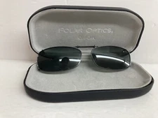 Polar Optics Clip Ons Glasses Hard Case Black Eyeglasses Sunglasses