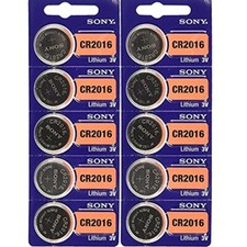 10 pcs SONY CR2016 Button Cell Lithium Battery 3V, 90mAh BR2016 DL2016 EXP 2028