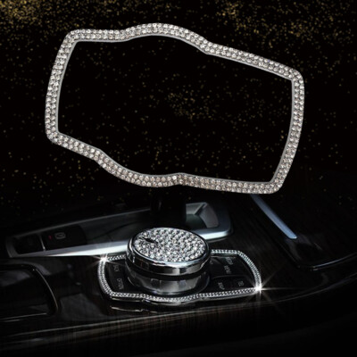 Multimedia Button Frame Cover Crystal Diamond Interior Fits 09-13 E90 E92 E93