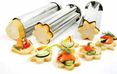 VILLAWARE Canape Bread Mold Set Star- Heart -Flower Set of 3 