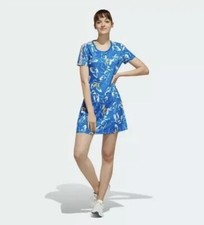 NEW Adidas x FARM Rio Butterfly Print Dress Blue Women’s EI4825 Sz XS S M