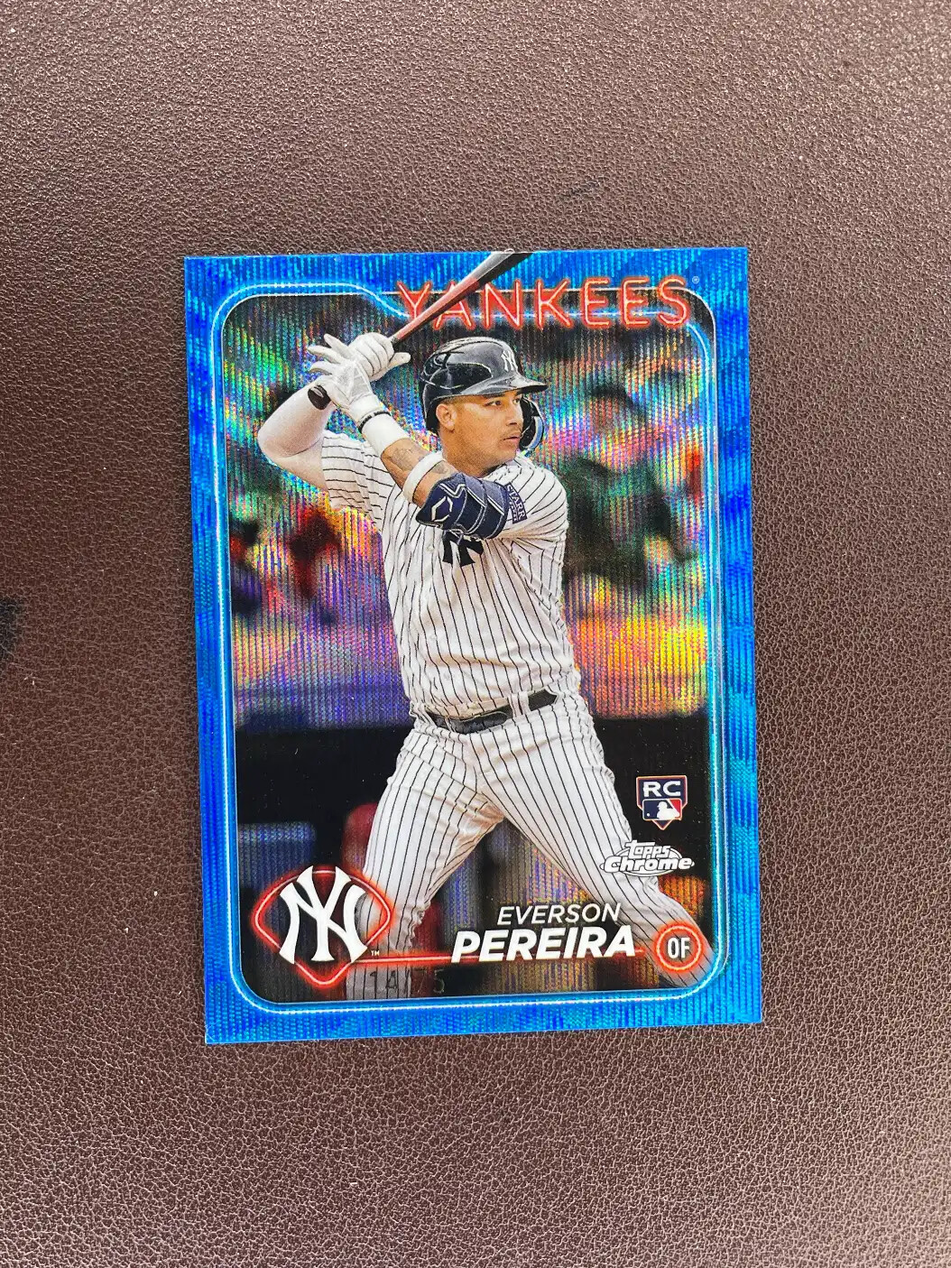 2024 Topps Chrome Everson Pereira  RC Rookie Blue Wave /75 Yankees LK082