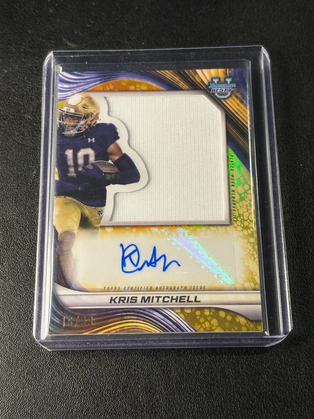 2024 Bowman U Best Kris Mitchell Jumbo Patch Auto PJA-KM 99