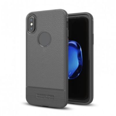 ^ Apple iPhone 8 Plus GRAU RGD Carbon Kunstleder Handy Schale Cover Schutz 